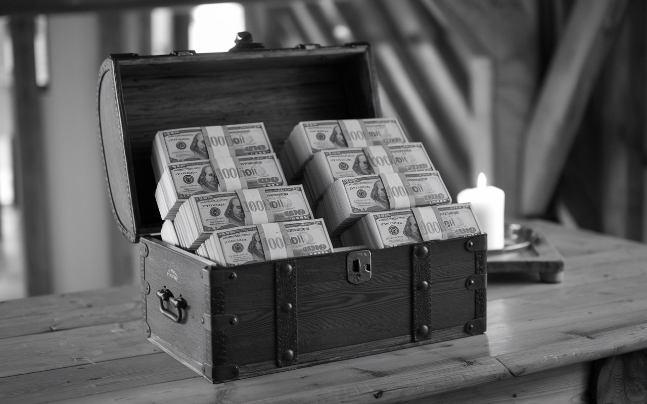 War Chest full of $100 bills.